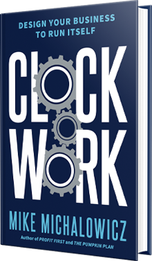 navy blue book cover with grey gears substituting the o's in the title Clock Work
