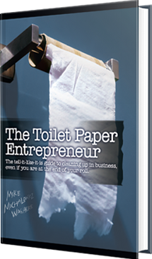photographic book cover of an almost empty toilet paper roll and The Toilet Paper Entrepreneur in white text